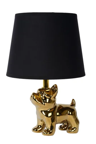 Настольная лампа Extravaganza Sir Winston 13533/81/10 Lucide чёрная 1 лампа, основание золотое металл керамика в стиле винтаж современный  фото 2